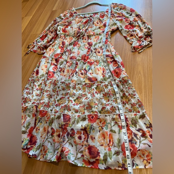 Fig & Flower (Anthropologie brand) Floral Print Midi Dress L - Picture 5 of 13